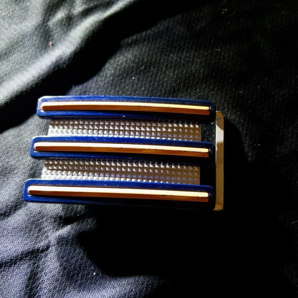 Adidas Orange And Blue‎ Belt Buckle Three Stripes Sports Golf Activewear